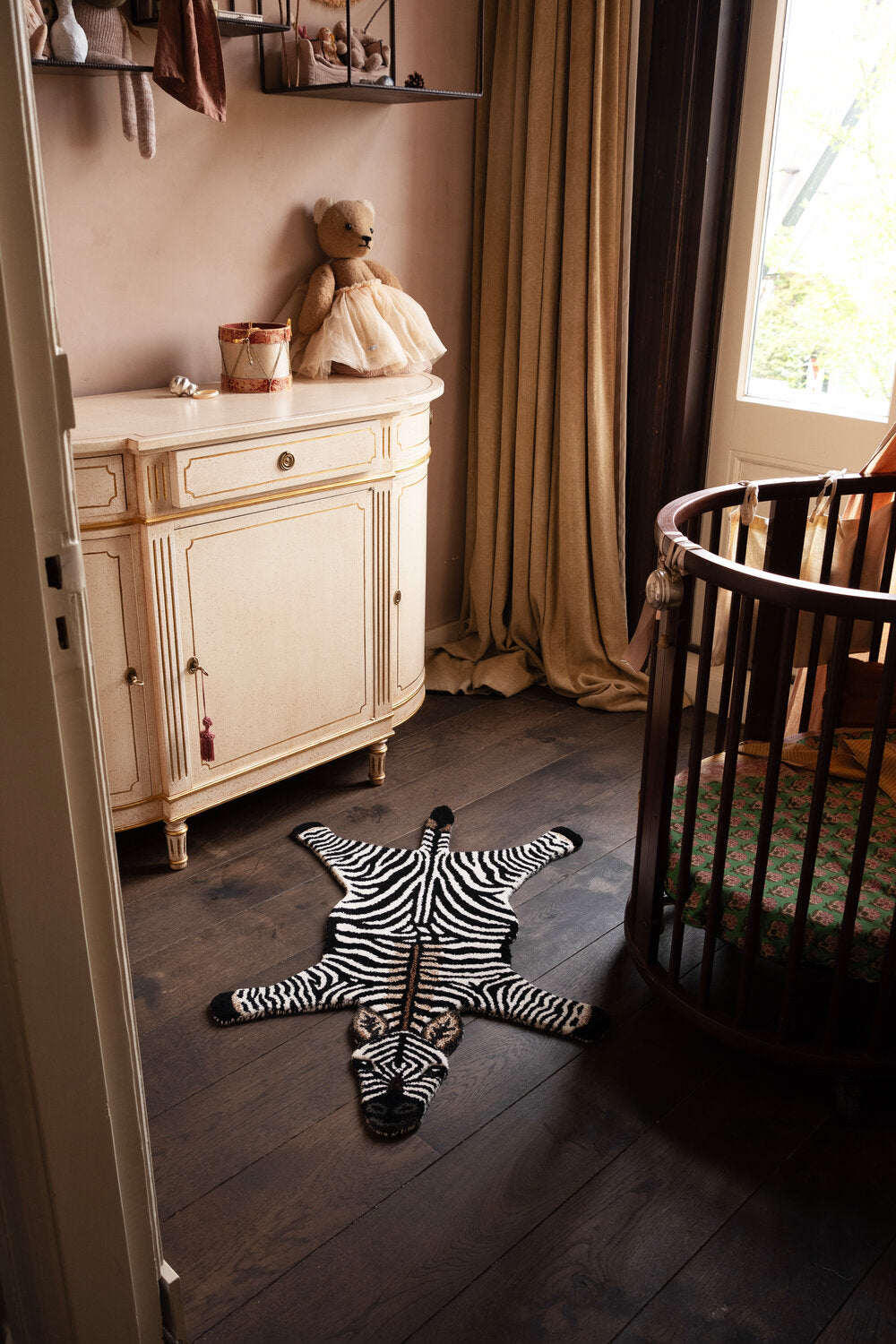 Stripey Zebra gulvtæppe, Small - Off White